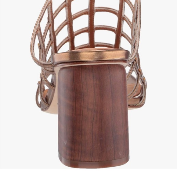 Sigerson Morrison Daina Cage Gold/Bronze Mettalic Heels - Picture 4 of 9